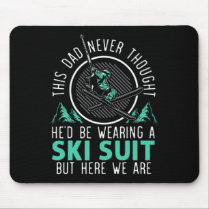 Mens Winter Skiing Skier Mountain Mouse Pad