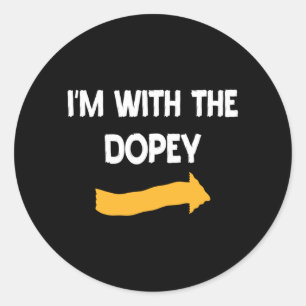 Mens With Dopey Halloween Costume Funny Couples Classic Round Sticker