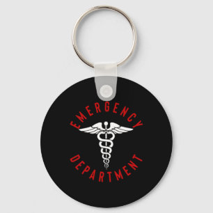 Mens Women Emergency Department 2 Sided Retro Er N Key Ring
