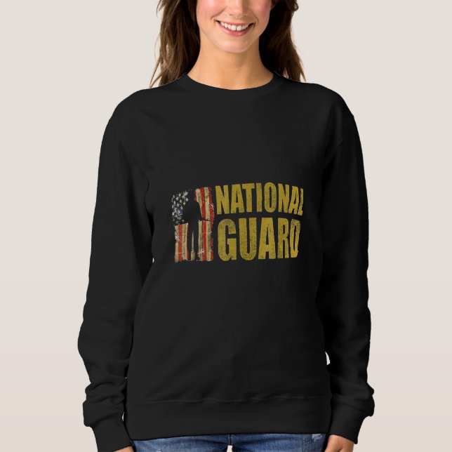 Mens Women National Guard American Flag Proud Patr Sweatshirt (Front)