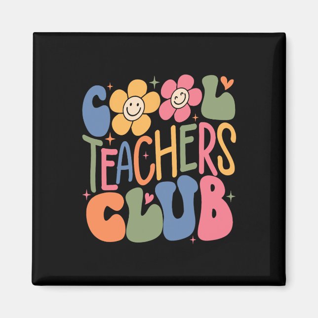 Mens Women Teacher  Cool Teachers Club Back To Sch Magnet (Front)