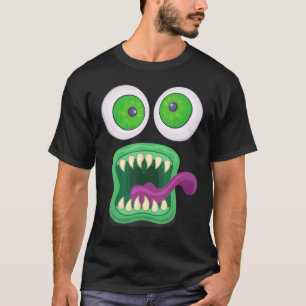 Men's Women's Big Eyes Monster Face Halloween Cost T-Shirt