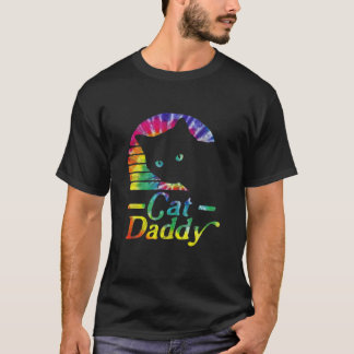 Mens Womens Cat Daddy Colourful Tie Dye Style Cat  T-Shirt