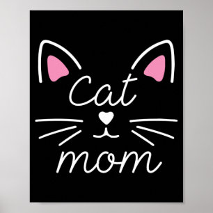 Mens Womens Cat Mum Happy Mothers Day For Cat Poster