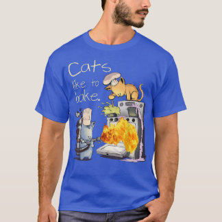 Men's Women's Cats like to bake Chef Funny Cat  T-Shirt