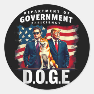 Mens Womens Doge Department Of Government Classic Round Sticker