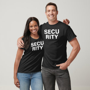 Mens Womens Front & Back Print Unisex Security T-Shirt