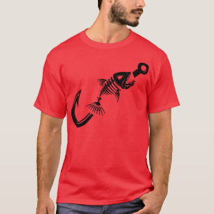 Mens Womens Funny Fishing Lover Skeleton Fish Love T-Shirt