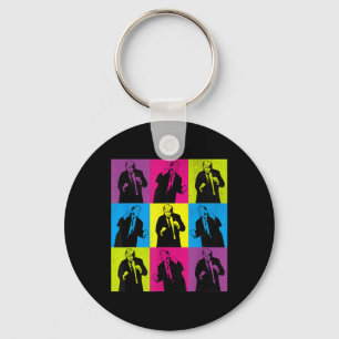 Mens Womens Happy Trump Dancing Pop Art Trump Key Ring