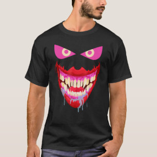 Men's Women's Horror Monster Face Halloween Costum T-Shirt