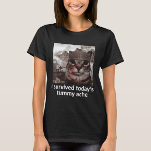 Mens Womens I Survived Today's Tummy Ache Groovy F T-Shirt