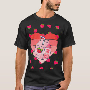 Mens Womens Japanese Pink Strawberry Milk Kawaii 9 T-Shirt