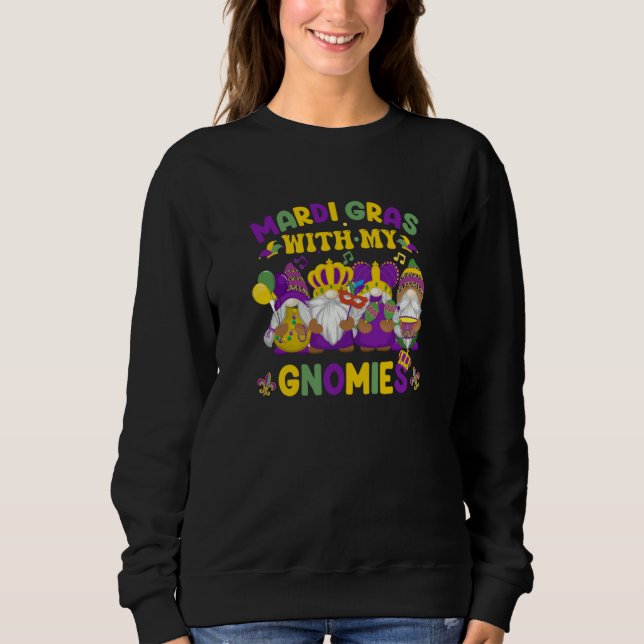 Mens Womens Jester Mardi Gras Gnomes 2023 With My  Sweatshirt (Front)