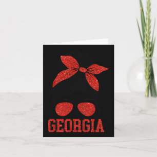 Mens Womens Kids Georgia Messy Bun Varsity Vintage Card