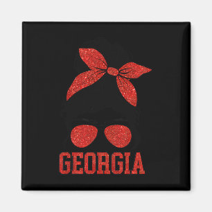 Mens Womens Kids Georgia Messy Bun Varsity Vintage Magnet