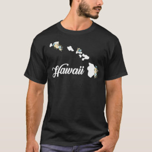 Mens Womens Kids Hawaii Home State Map Pride Flowe T-Shirt