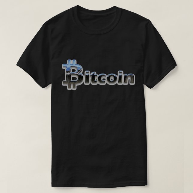 Mens Womens Silver Bitcoin Cryptocurrency T-shirt (Design Front)