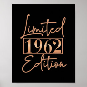 Mens Womens Vintage 1962 Limited Edition Born In Poster