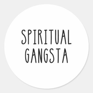 Mens Womens Yogi Funny Yoga Spiritual Gangsta Classic Round Sticker