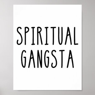 Mens Womens Yogi Funny Yoga Spiritual Gangsta Poster