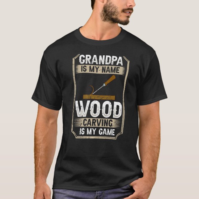 Mens Wood Carving Tools Beginner Knife Ideas Chain T-Shirt (Front)