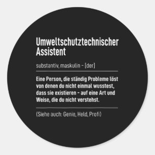 Mens Work Saying Definition Environmental Protecti Classic Round Sticker