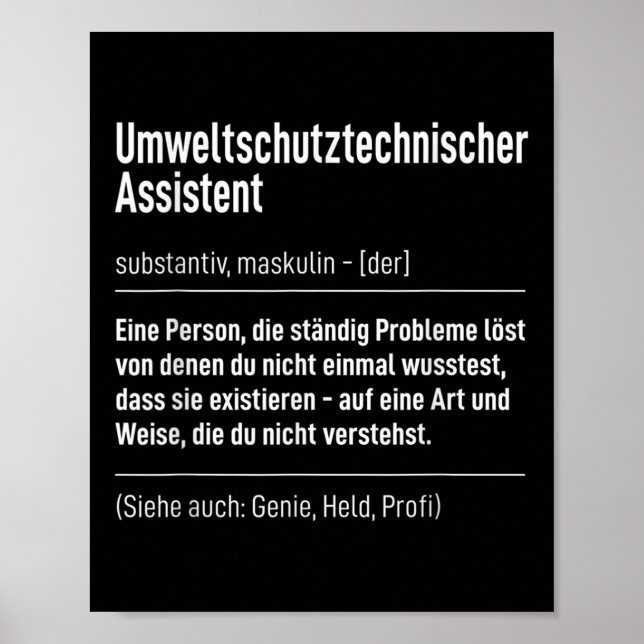 Mens Work Saying Definition Environmental Protecti Poster (Front)