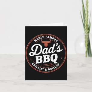 Mens world famous dads backyard chill and grill card