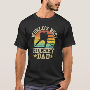 Mens World s Best Hockey Dad Gift Vintage Fathers T-Shirt