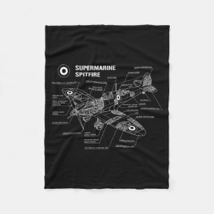 Mens World War 2 British Aircraft Wwii Fighter Fleece Blanket