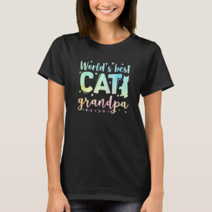 Mens World's Best Cat Grandpa Cat Cat Owner Pet A T-Shirt