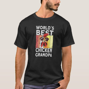 Mens Worlds Best Chicken Grandpa  Farmer Rooster H T-Shirt