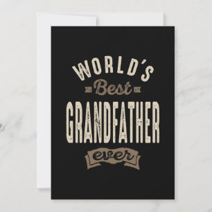 Mens World's Best Grandfather Ever Gift Thank You Card