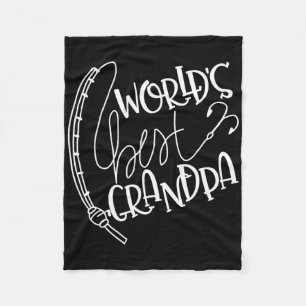 Mens Worlds Best Grandpa Fishing Fleece Blanket
