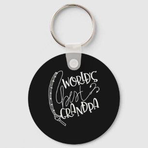 Mens Worlds Best Grandpa Fishing Key Ring