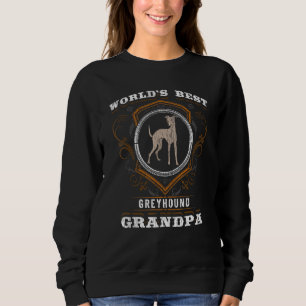 Mens Worlds Best Greyhound Grandpa Dog Breed Owner Sweatshirt