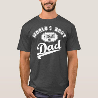 Mens World's Best Husband & Dad   Father's Day Gif T-Shirt