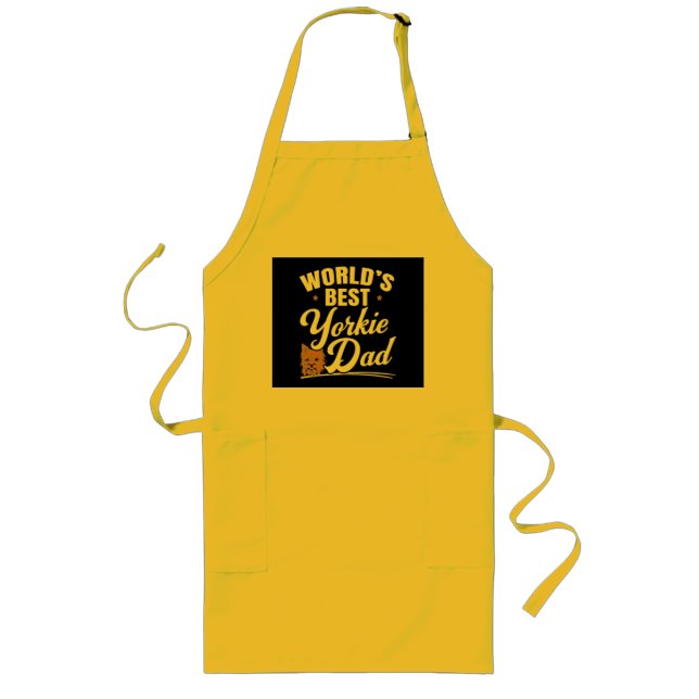 Mens World's Best Yorkie Dad Long Apron (Front)