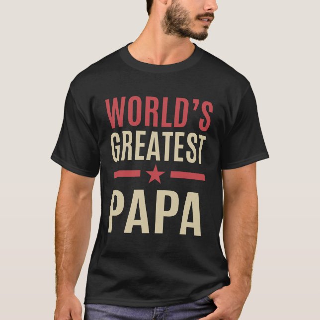 Mens World's Greatest Papa | Dad & Grandpa T-Shirt (Front)