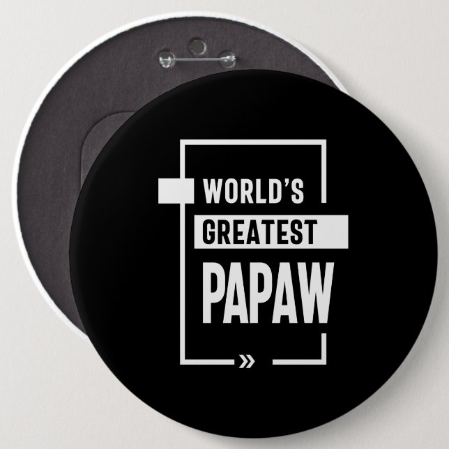 Mens World's Greatest Papaw Gift 6 Cm Round Badge (Front & Back)