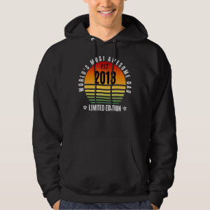 Mens World's Most Awesome Dad Since 2013 Retro Fat Hoodie