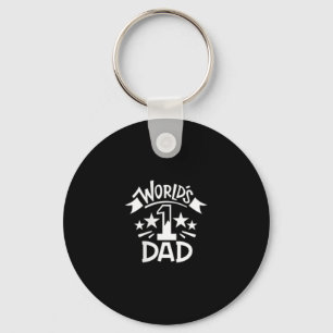 Mens Worlds Number 1 Dad Minimal Emblem Father Day Key Ring