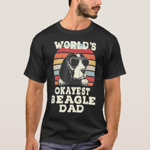 Mens Worlds Okayest Beagle Dad Ever Retro Vintage  T-Shirt