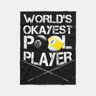 Mens Worlds Okayest Pool Player Funny Billiards  Fleece Blanket