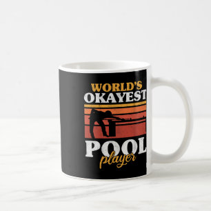 Mens Worlds Okayest Pool Player Snooker Retro Funn Coffee Mug