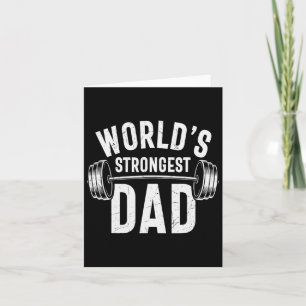 Mens World's Strongest Dad Workout Training Gym Da Card