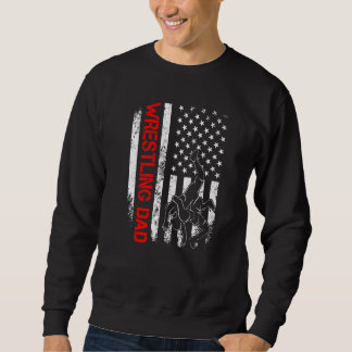 Mens Wrestling Us American Flag For Patriotic Dad  Sweatshirt