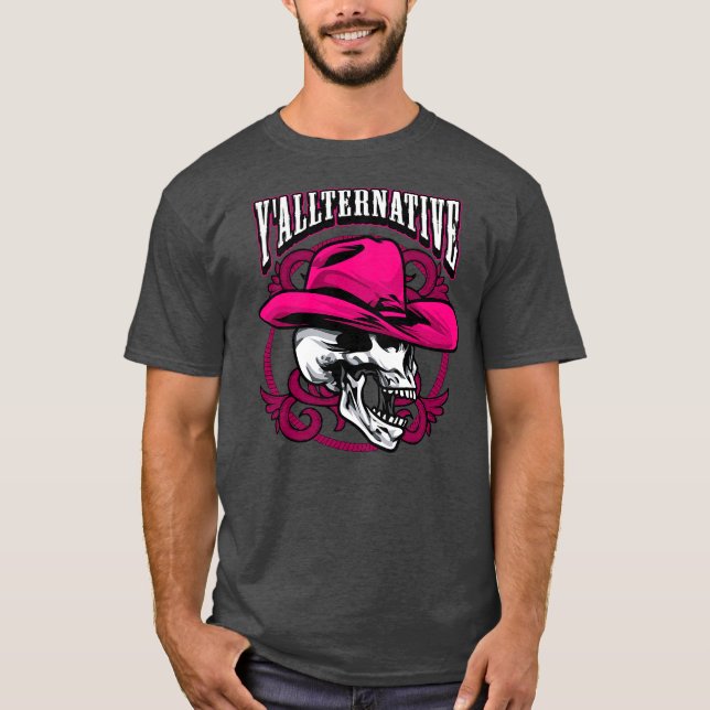 Mens Yallternative Alt Country Skull Alternative T-Shirt (Front)