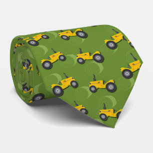 Men's  Yellow Farm Tractor   Tie