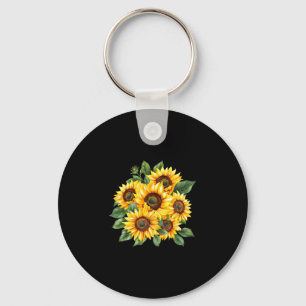Mens yellow sunflowers cute summer flowers women key ring